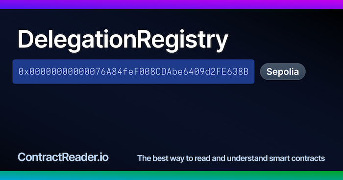 DelegationRegistry on Sepolia